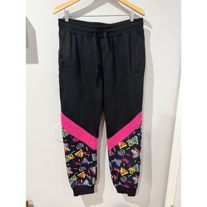 SCREENSHOT Sweatpants Mens Large Hip Hop Embroidered Black Athletic Jogger